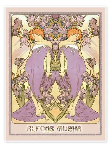 Las flores – El íride de Alfons Mucha Master Collection