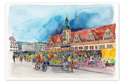 Leipzig Weekly market in front of the Old Town Hall de Hartmut Buse