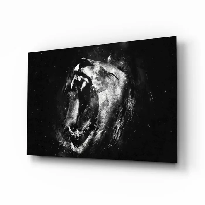 Lion Glass Wall Art – 28.5 » x 18 «