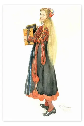 Lisbeth toca el acordeón de Carl Larsson Bridgeman Images