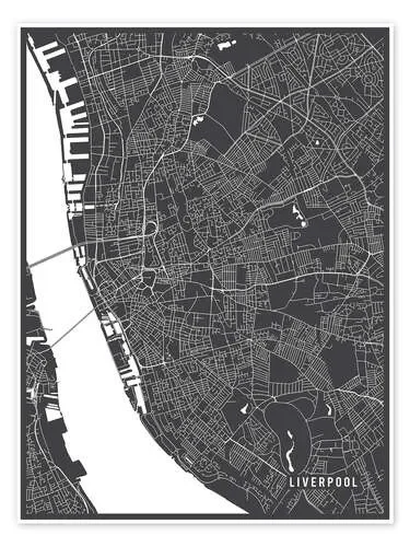Liverpool England Map de Main Street Maps