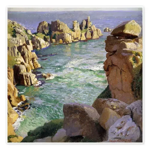 Logans Rock, Porthcurno Beach, Cornwall de Harold Harvey ARTOTHEK