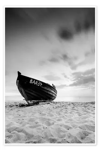 Lonely Boat – Black/White Rügen Germany de Kristian Goretzki