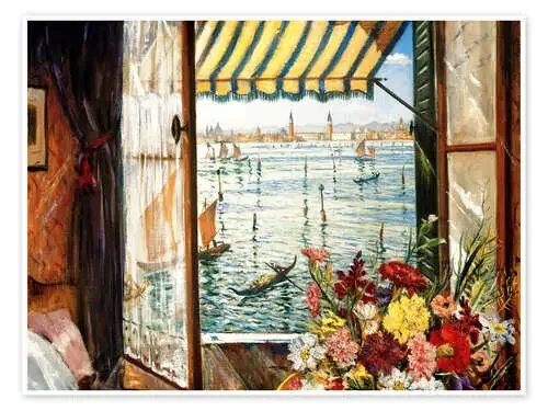 Looking out a window in Venice de Christopher Nevinson ARTOTHEK