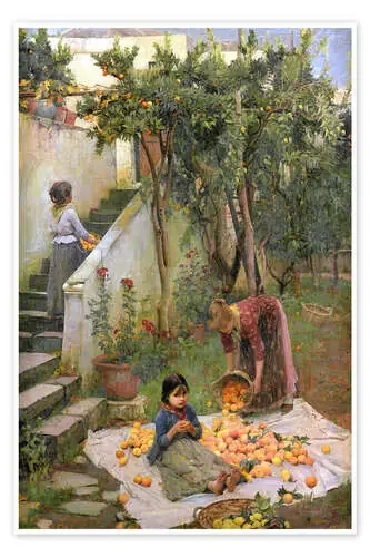 Los recolectores de naranjas de John William Waterhouse Bridgeman Images