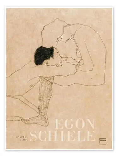 Lovers, 1909 de Egon Schiele Exhibition Posters