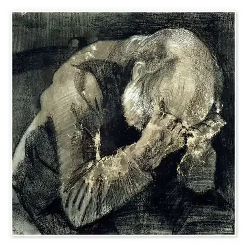Man with his head in his hands de Vincent van Gogh Bridgeman Images