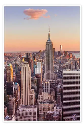 Manhattan skyline, New York skyline, Empire State Building, sunset, New York City, United States of de Neale Clarke Robert Harding
