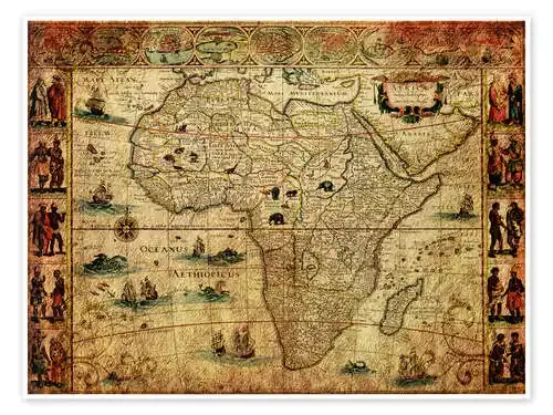 Mapa de África 1660 de Michaels Antike Weltkarten