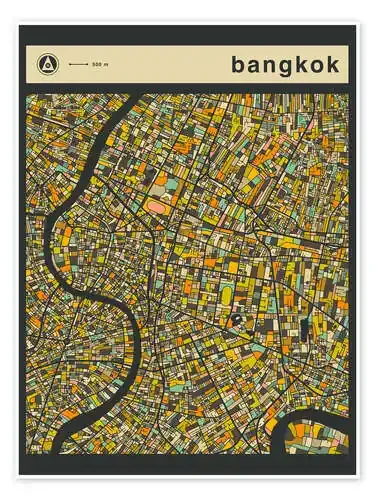 Mapa de Bangkok II de Jazzberry Blue