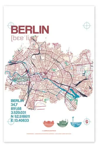 Mapa de Berlín de campus graphics