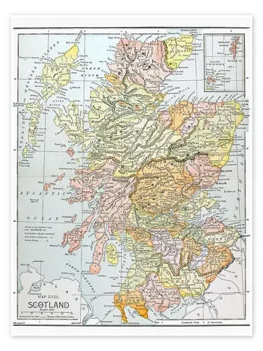 Mapa de Escocia Granger Collection