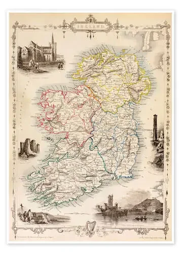 Mapa de Irlanda por Thomas Wright (siglo XVIII) de Ken Welsh Design Pics