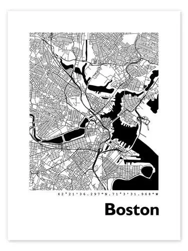 Mapa de la ciudad de Boston de 44spaces
