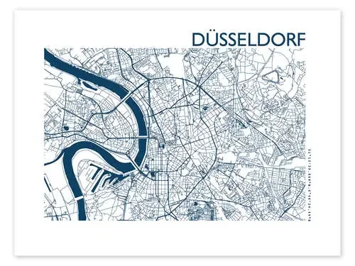 Mapa de la ciudad de Dusseldorf II de 44spaces