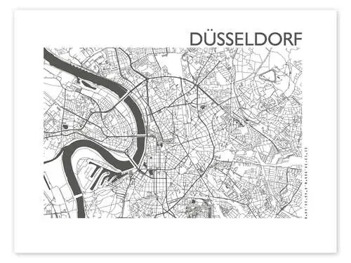 Mapa de la ciudad de Dusseldorf III de 44spaces