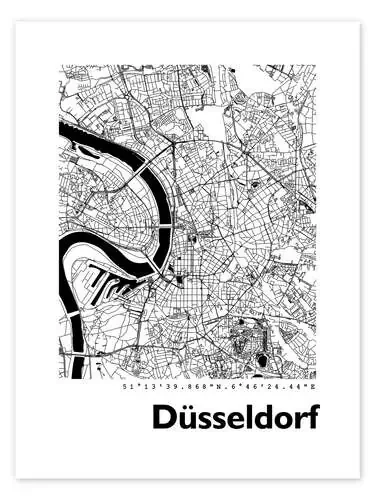 Mapa de la ciudad de Dusseldorf V de 44spaces