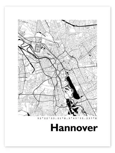 Mapa de la ciudad de Hannover de 44spaces