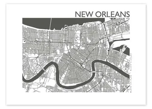 Mapa de la ciudad de Nueva Orleans de 44spaces