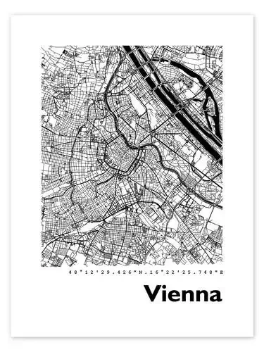 Mapa de la ciudad de Viena de 44spaces