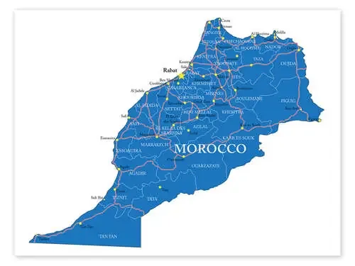Mapa de Marruecos (inglés) Editors Choice