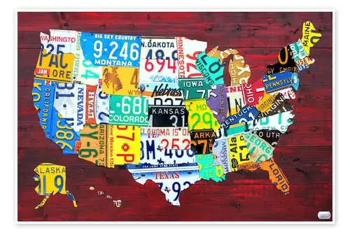 Mapa de matrículas de Estados Unidos de Design Turnpike