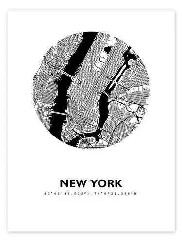 Mapa de Nueva York, círculo de 44spaces