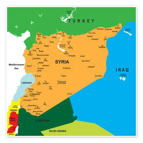 Mapa de Siria (inglés) Editors Choice