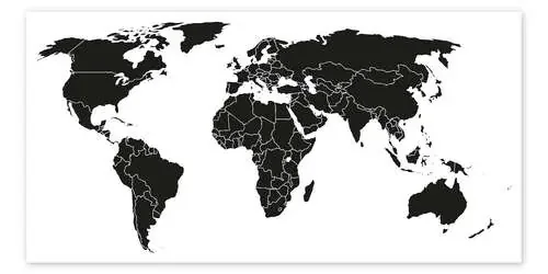 Mapa del mundo en blanco y negro Editors Choice