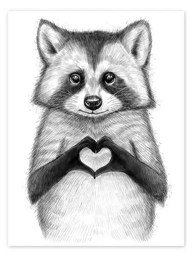 Mapache con corazón de Nikita Korenkov