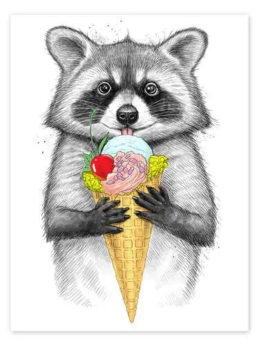 Mapache con helado de Nikita Korenkov