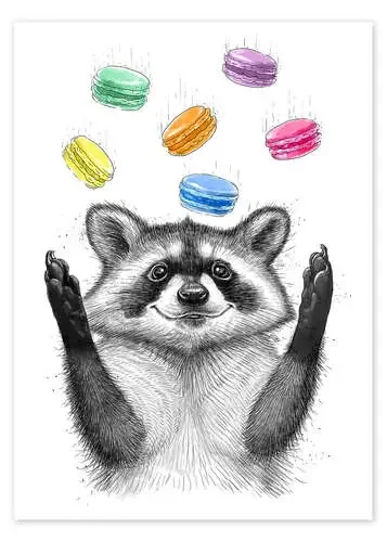 Mapache y galletes de colores de Nikita Korenkov