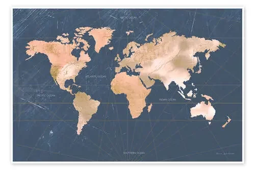 Marbled Worldmap de Omar Escalante Wild Apple Graphics