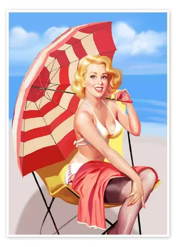 Marilyn Monroe on the beach de Tanja Doronina