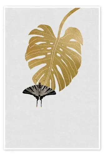 Mariposa y monstera de Orara Studio