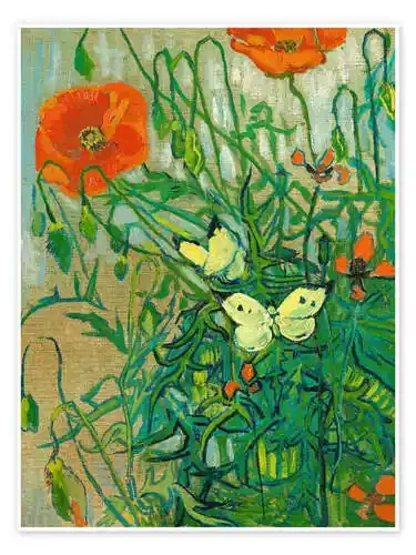 Mariposas y amapolas de Vincent van Gogh Master Collection