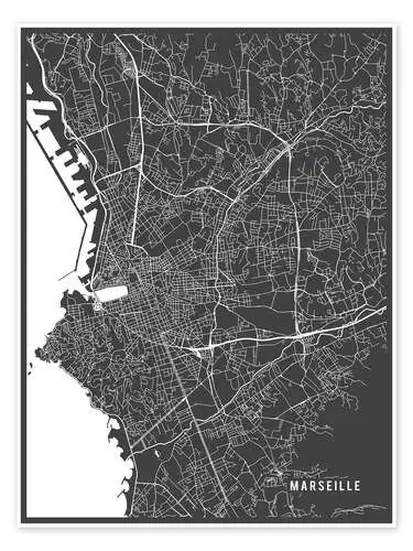 Marseille France Map de Main Street Maps