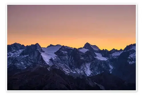 Massif des Ecrins glaciers at sunset, the Alps de Fabio Lamanna