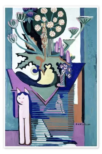 Meadow Flower with cat de Ernst Ludwig Kirchner Master Collection