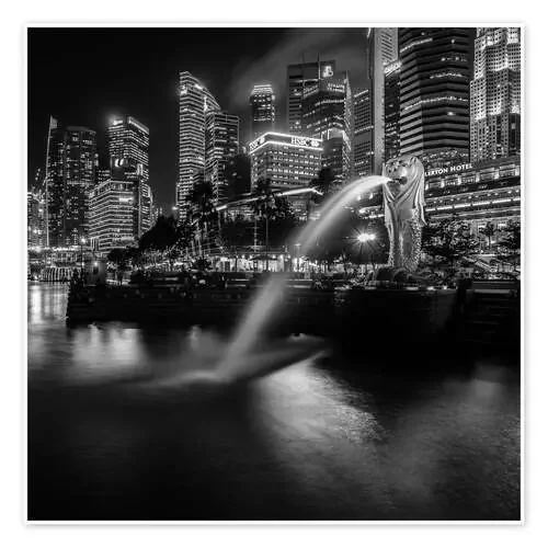 Merlion Singapore black and white de Sebastian Rost