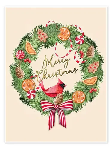 Merry Christmas Garland de Victoria Nelson Advocate Art