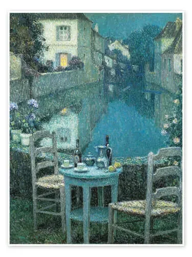 Mesita al atardecer de Henri Le Sidaner Master Collection