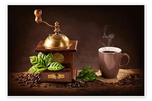 Molino de café con una taza de café I de Elena Schweitzer