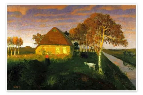 Moor cottage in the evening sun de Otto Modersohn ARTOTHEK