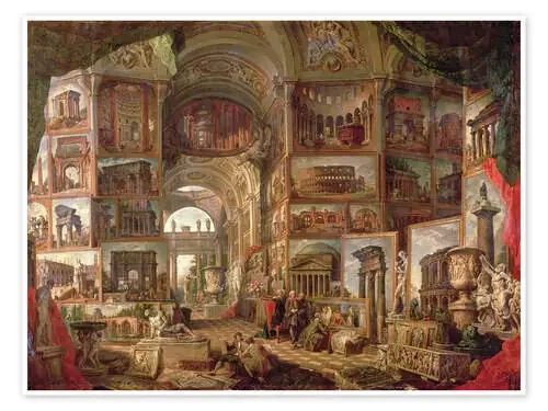 Muebles de una galería imaginaria de imágenes. de Giovanni Paolo Pannini Bridgeman Images