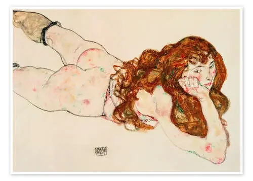 Mujer desnuda tumbada de Egon Schiele akg-images