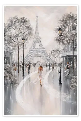 Mujer en la Torre Eiffel, ambiente parisino I de Isabella Karolewicz