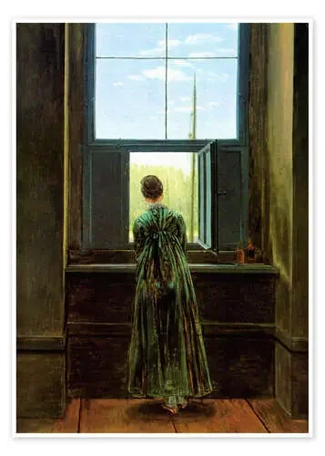 Mujer en la ventana de Caspar David Friedrich Master Collection