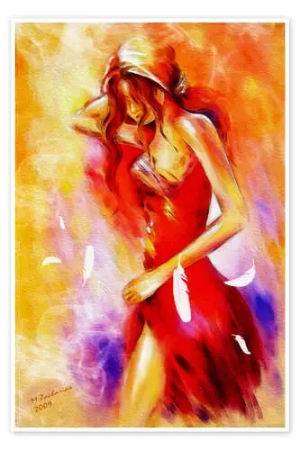 Mujer en vestido rojo de Marita Zacharias