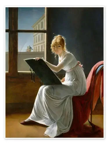 Mujer joven dibujando de Marie-Denise Villers Master Collection